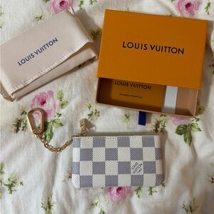 Louis Vuitton Damier Azur Key Pouch - Cream and Blue
